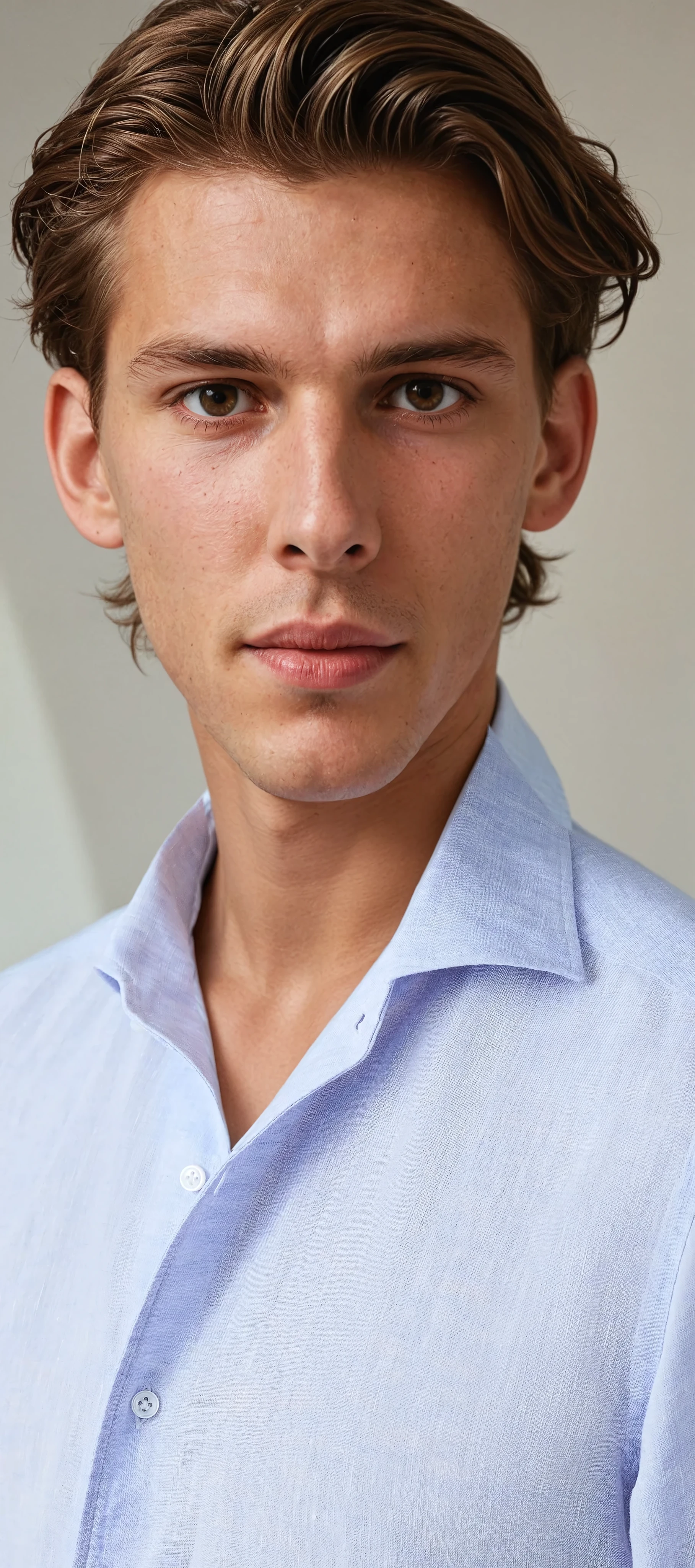 Classic Light Blue Linen Shirt for Men