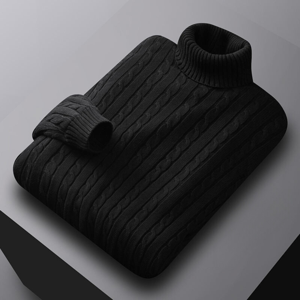 Men’s High-Neck Knit Sweater | Comfortable