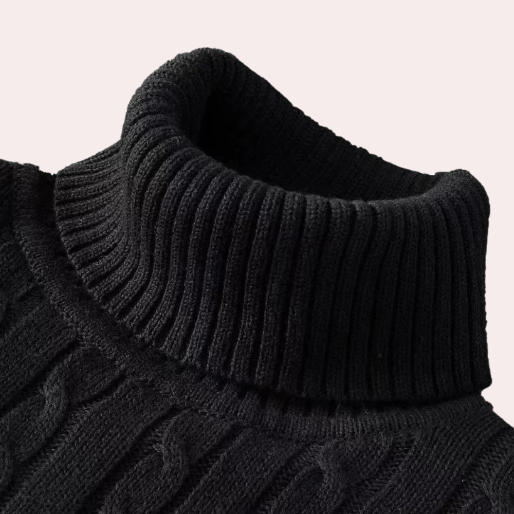 Men’s High-Neck Knit Sweater | Comfortable