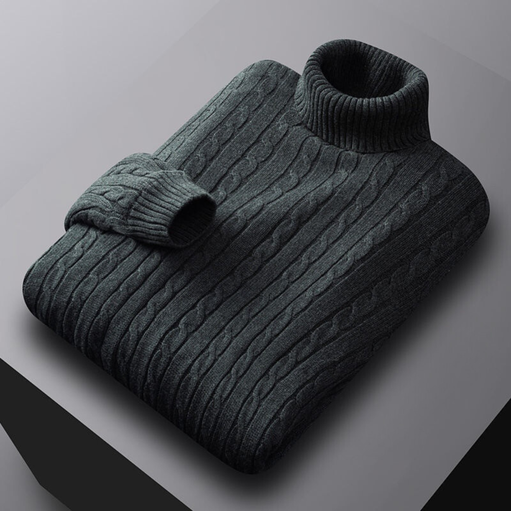 Men’s High-Neck Knit Sweater | Comfortable