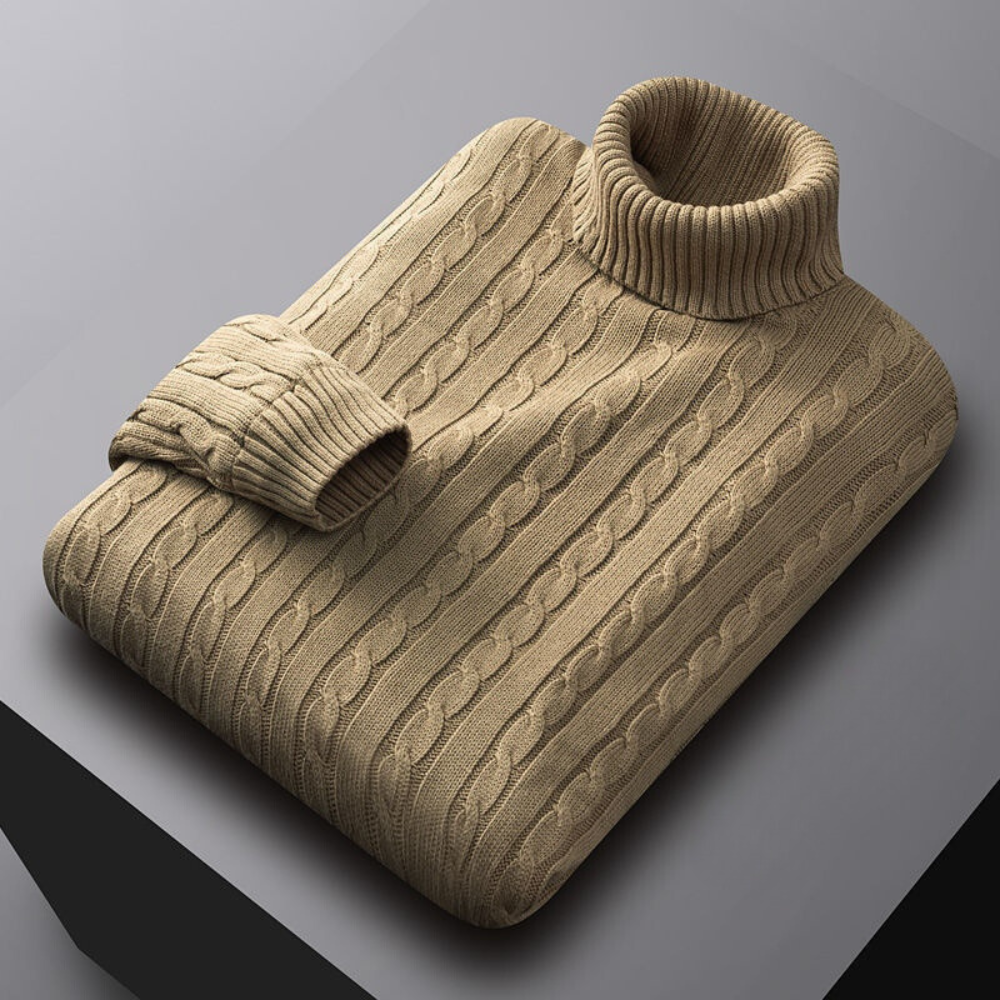 Men’s High-Neck Knit Sweater | Comfortable
