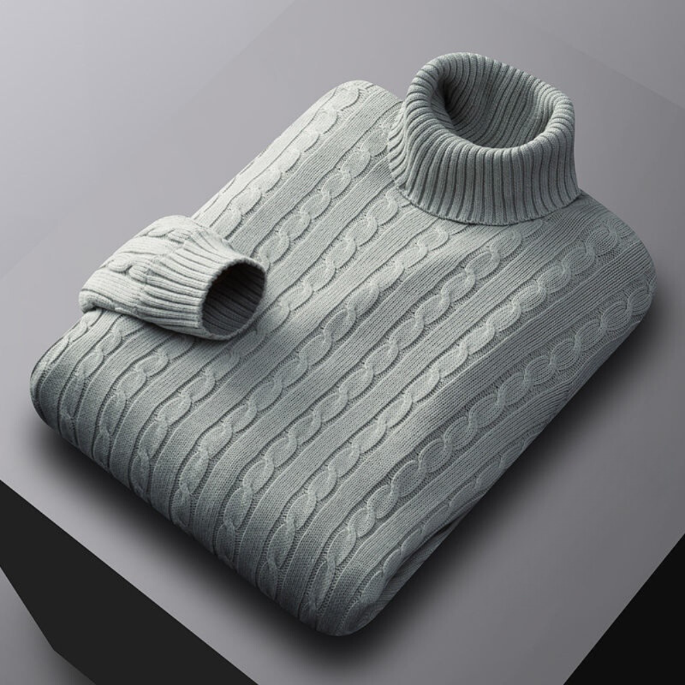 Men’s High-Neck Knit Sweater | Comfortable