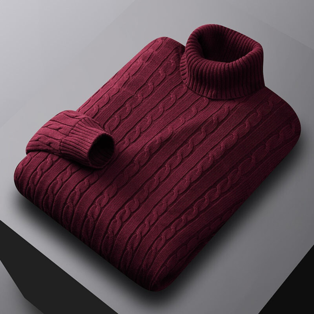 Men’s High-Neck Knit Sweater | Comfortable