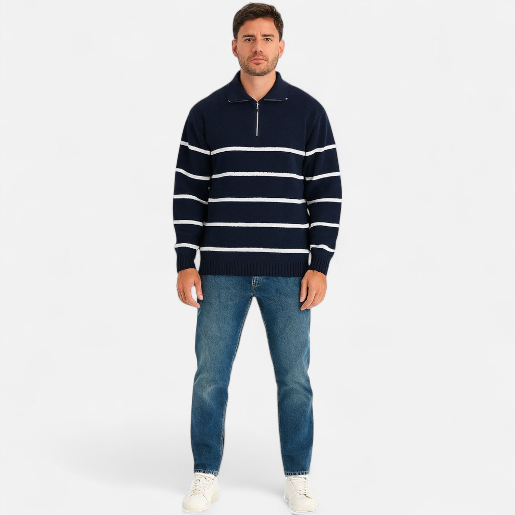 Nurozis | Men’s Retro Half-Zip Sweater