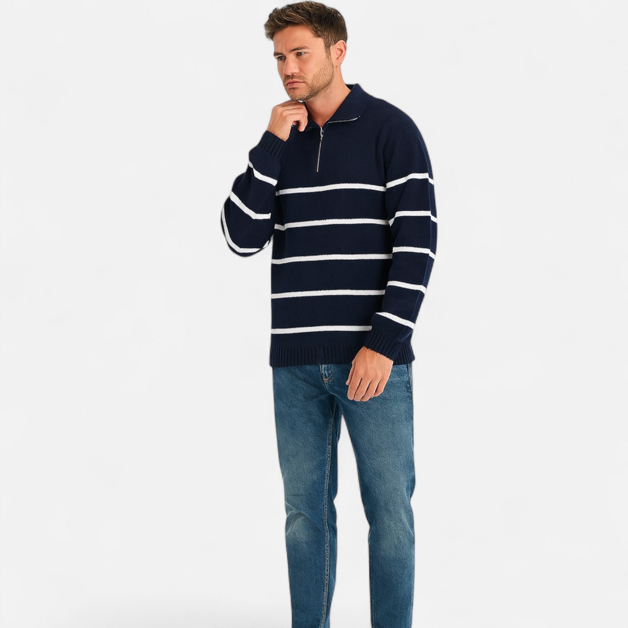 Nurozis | Men’s Retro Half-Zip Sweater
