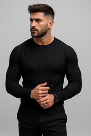 Men’s Slim Fit Sweater | Stretch Cotton Blend | Smart & Athletic Style