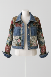 Women’s Floral Patchwork Denim Jacket | Stylish