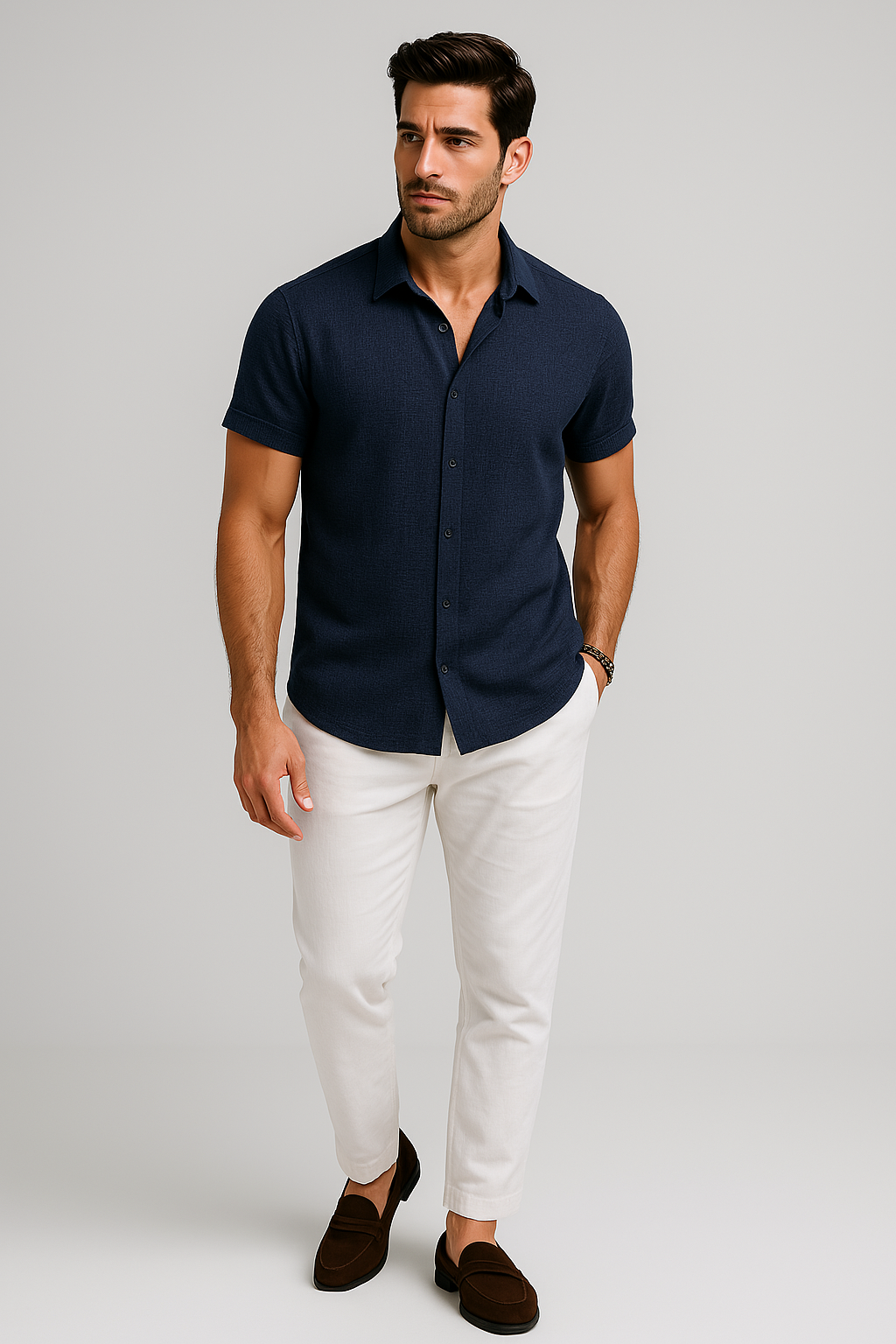 Nurozis - Linen Casual Men's Short-sleeved Shirt