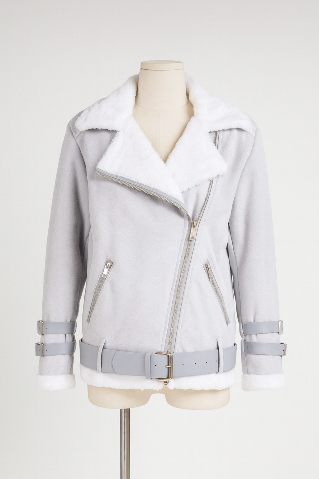 Women’s Deerskin & Lamb-Wool Moto Coat