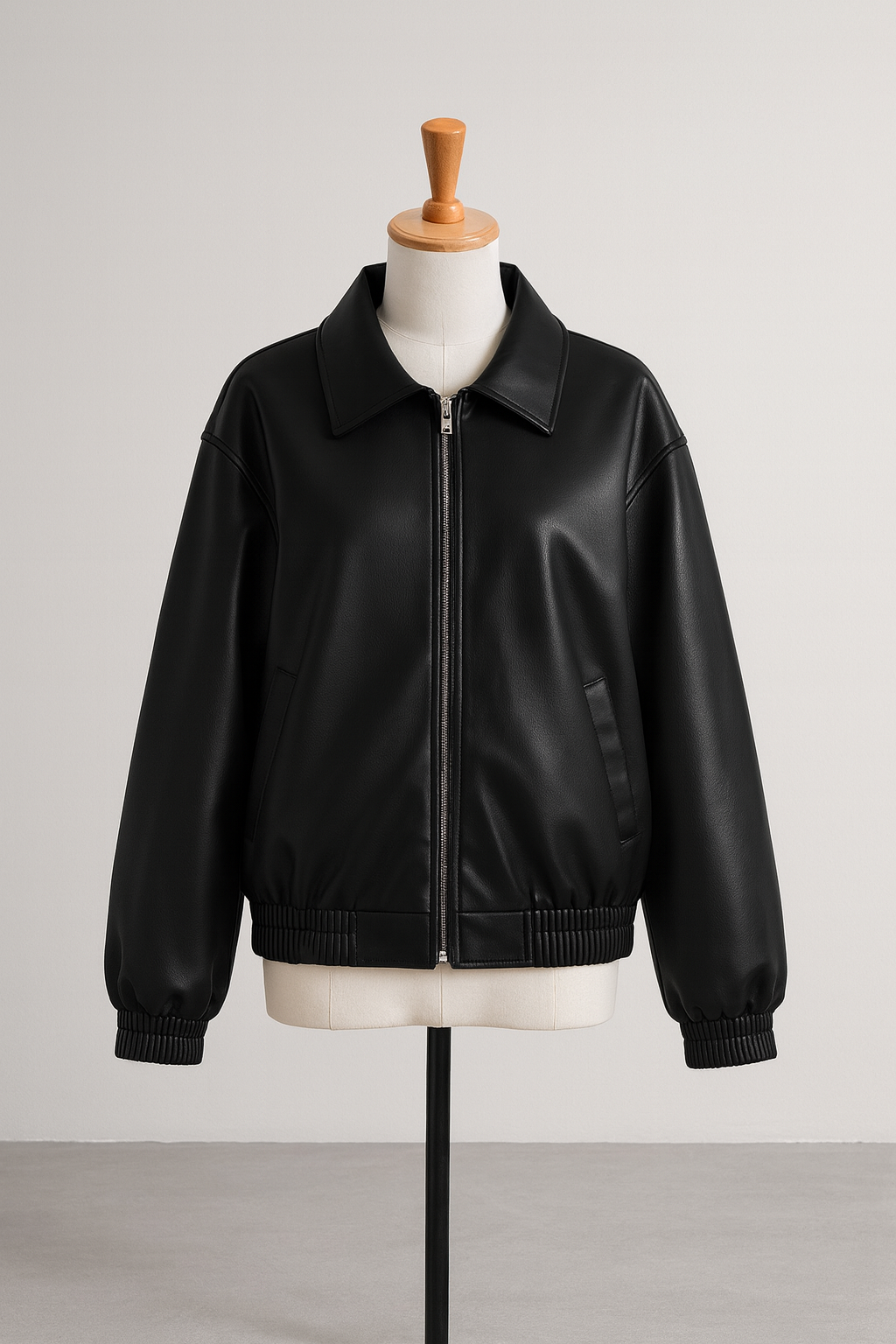 Women’s Loose Moto Faux-Leather Jacket