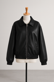 Women’s Loose Moto Faux-Leather Jacket