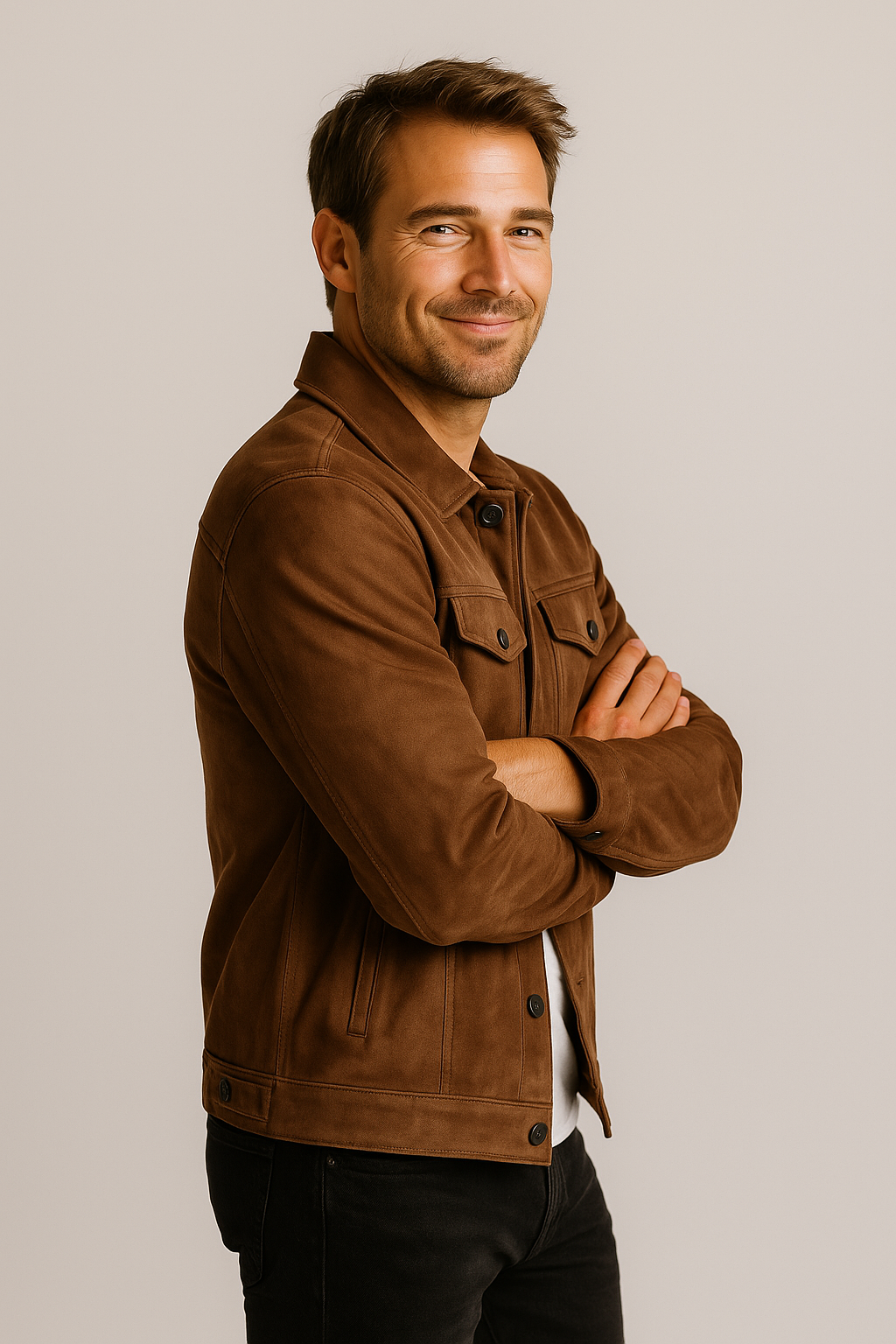 Classic Suede Men's Jacket – Casual Menswear