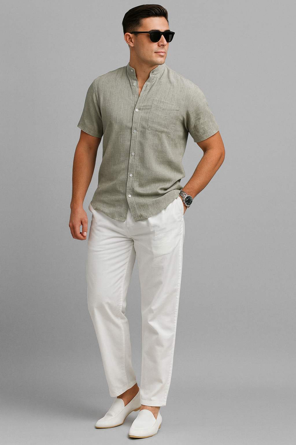 Refined Elegant Linen Outfit For Men