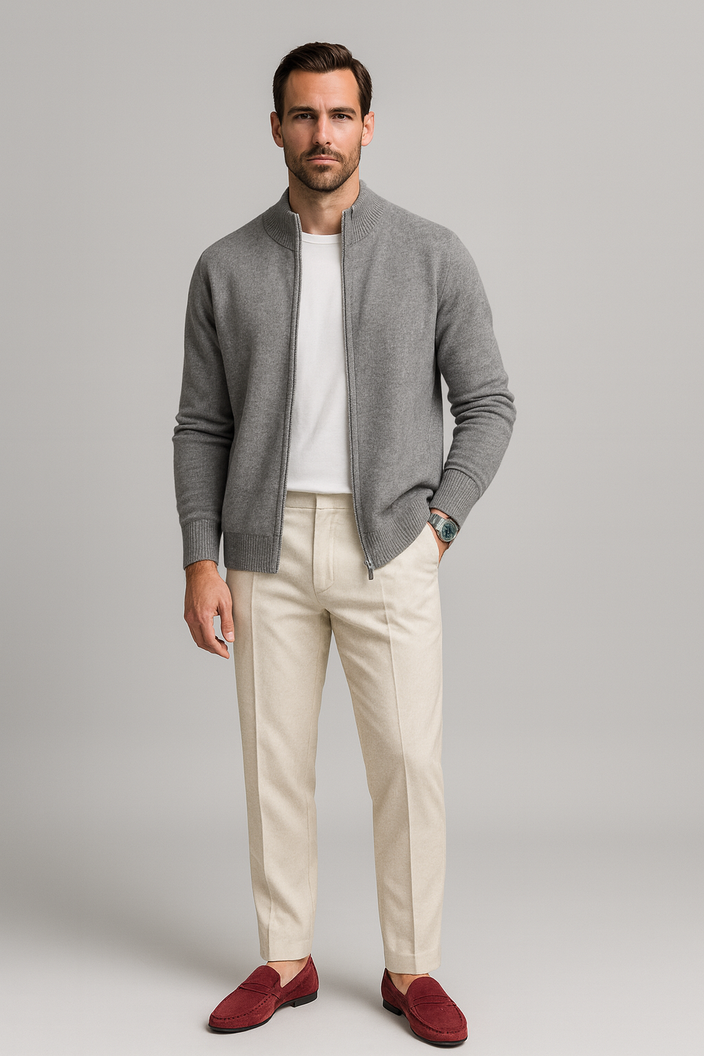 Nurozis | Men’s Merino Zip Cardigan