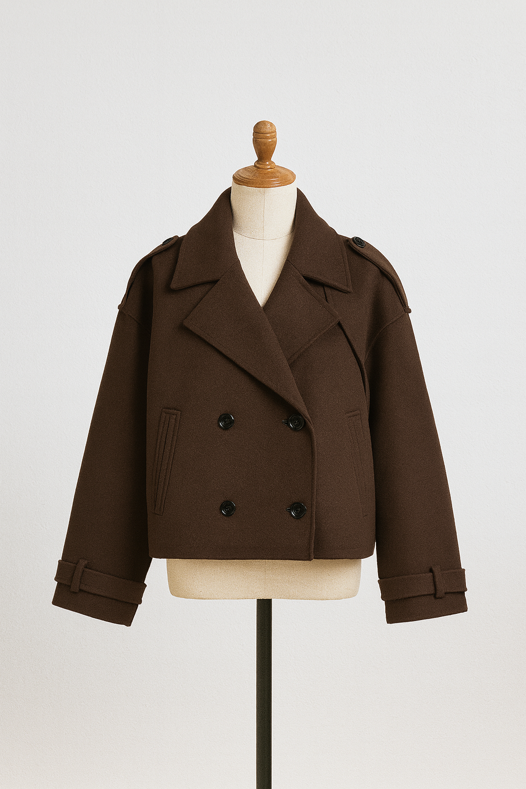 Nurozis | Cropped Wool Jacket - Brown