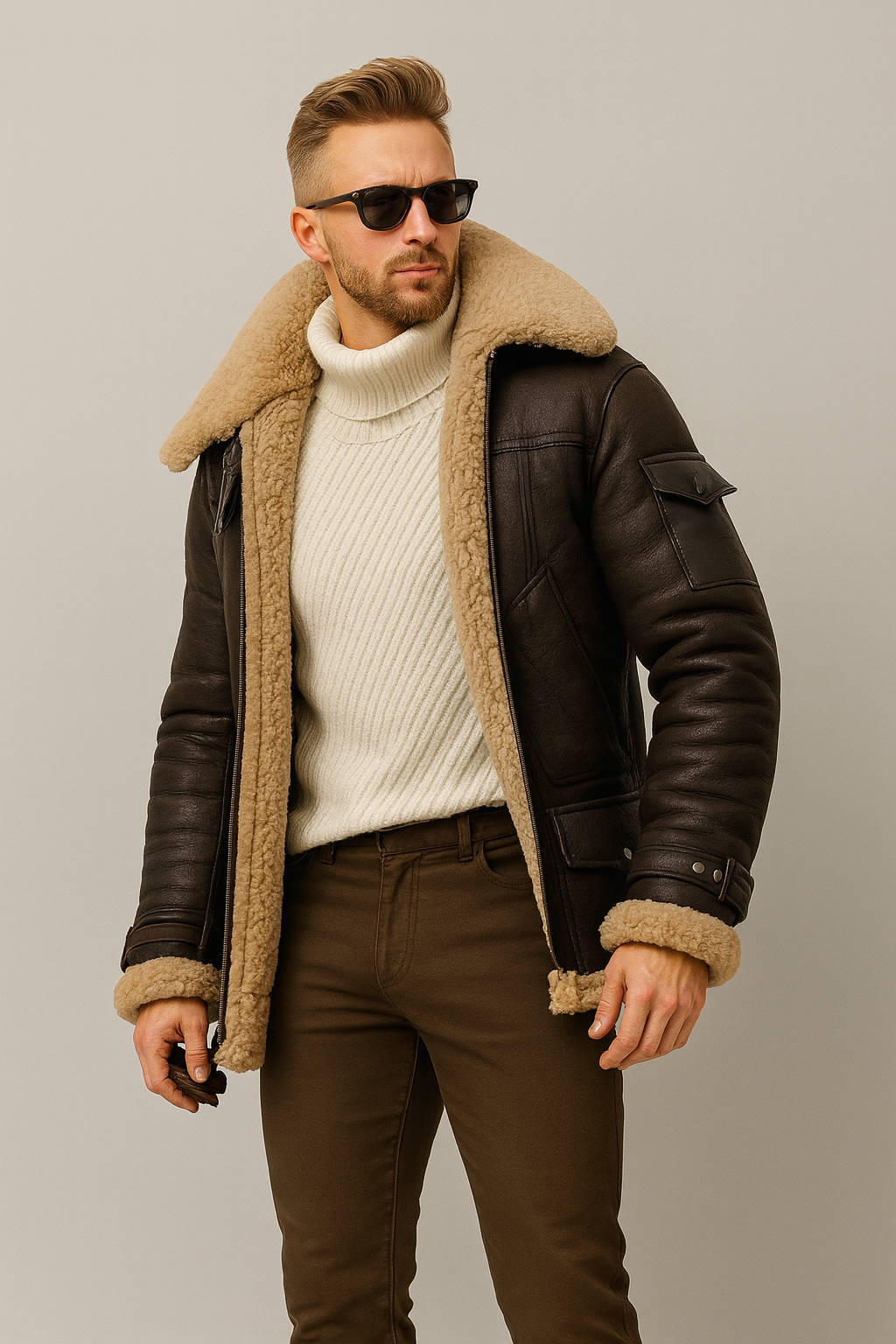 Nurozis – Kodiak Shearling Aviator Jacket
