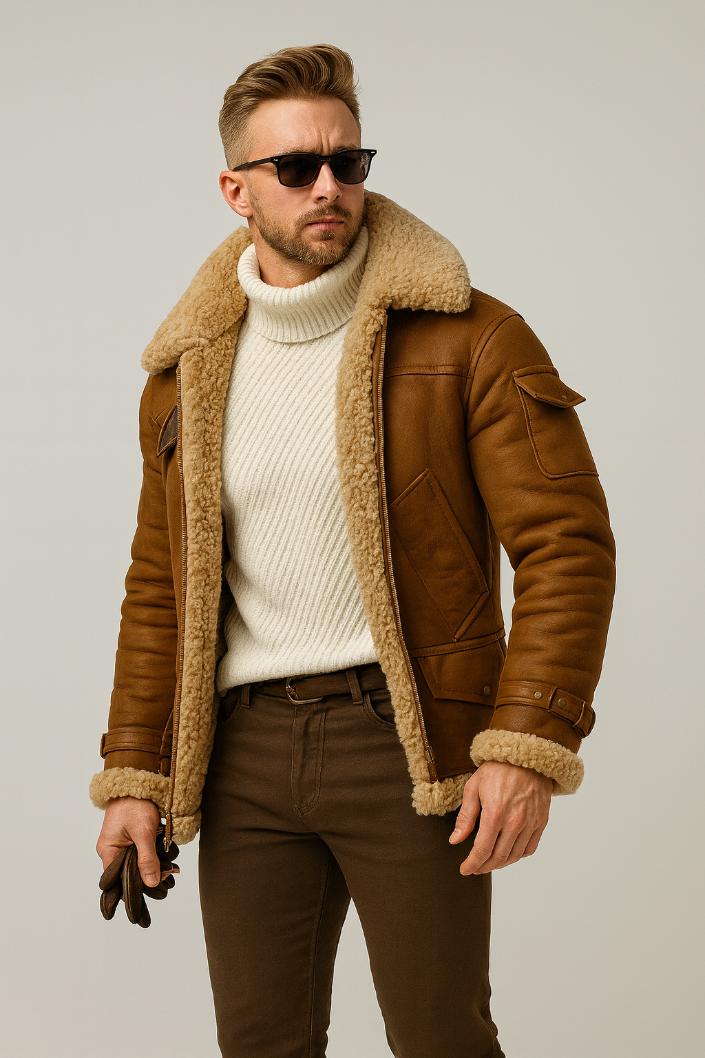 Nurozis – Kodiak Shearling Aviator Jacket