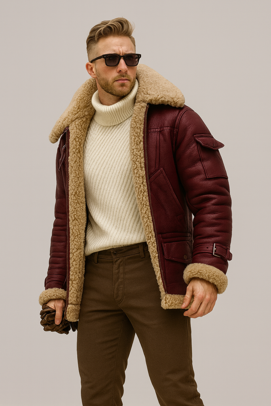 Nurozis – Kodiak Shearling Aviator Jacket
