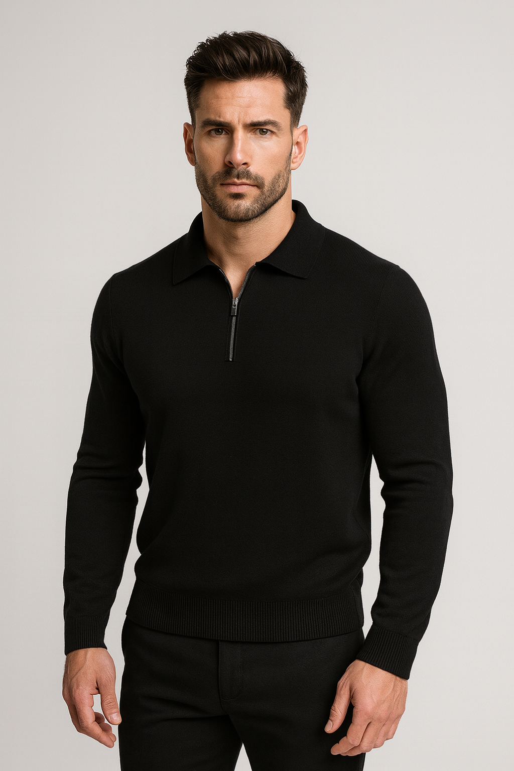 Nurozis | Knitted Zip-Up Sweater