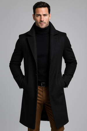 Nurozis | Classic Wool Overcoat for Men
