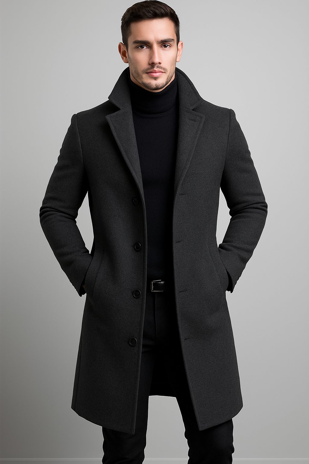 Nurozis | Classic Wool Overcoat for Men