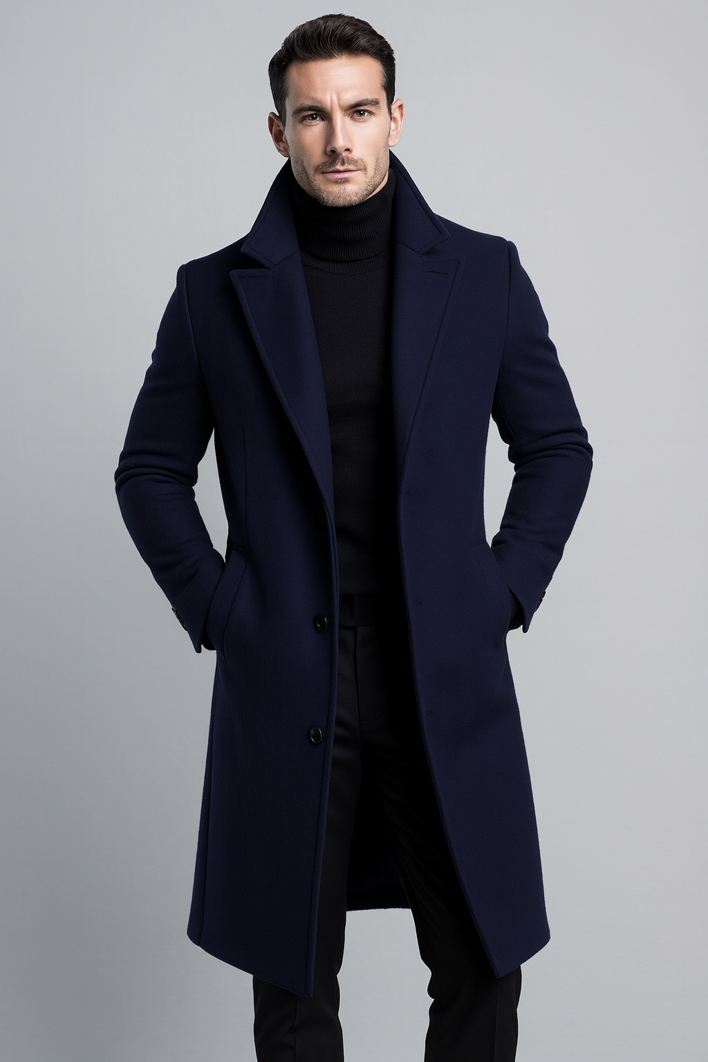 Nurozis | Classic Wool Overcoat for Men