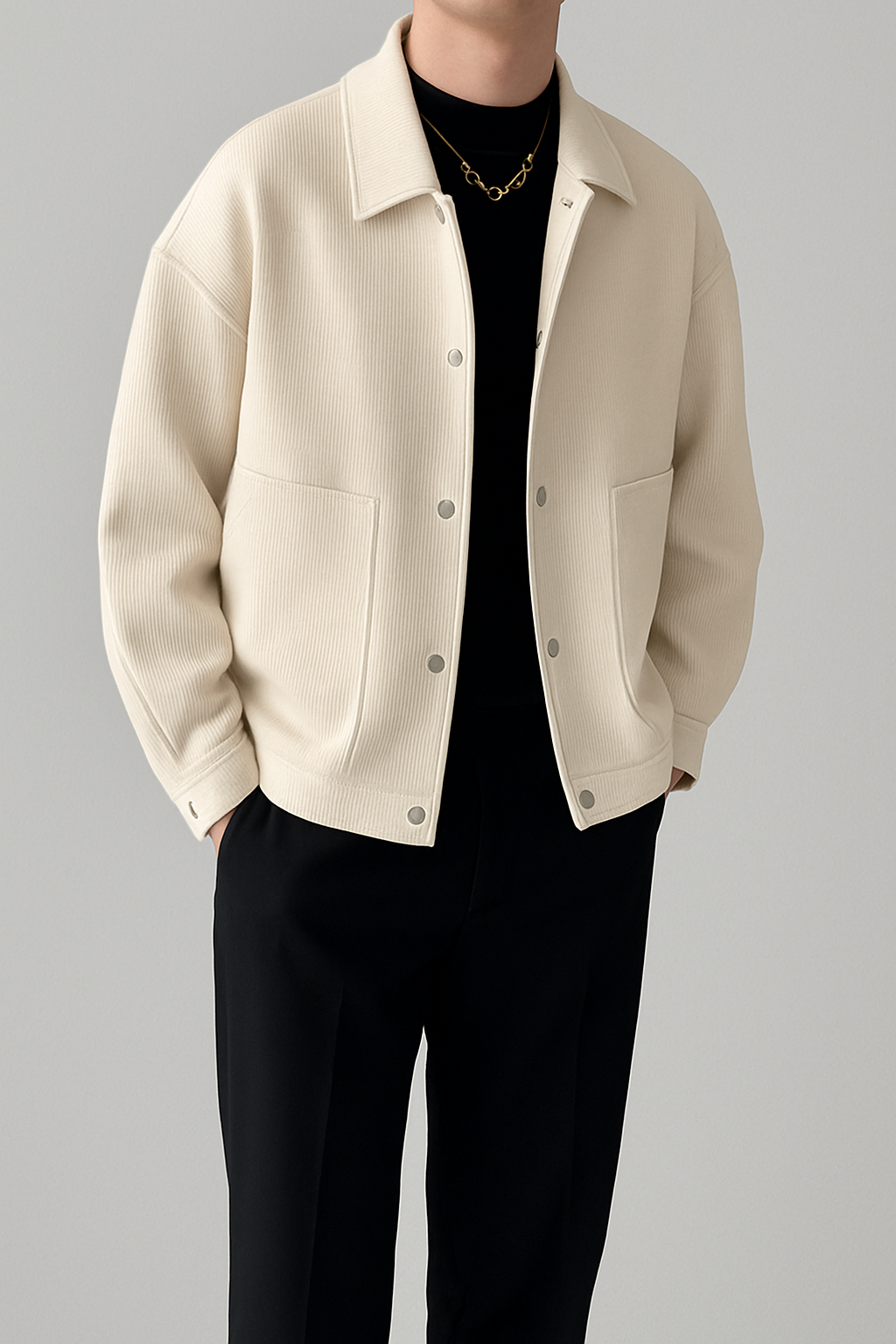 Nurozis | Classic Waffle Textured Overshirt – Off-White