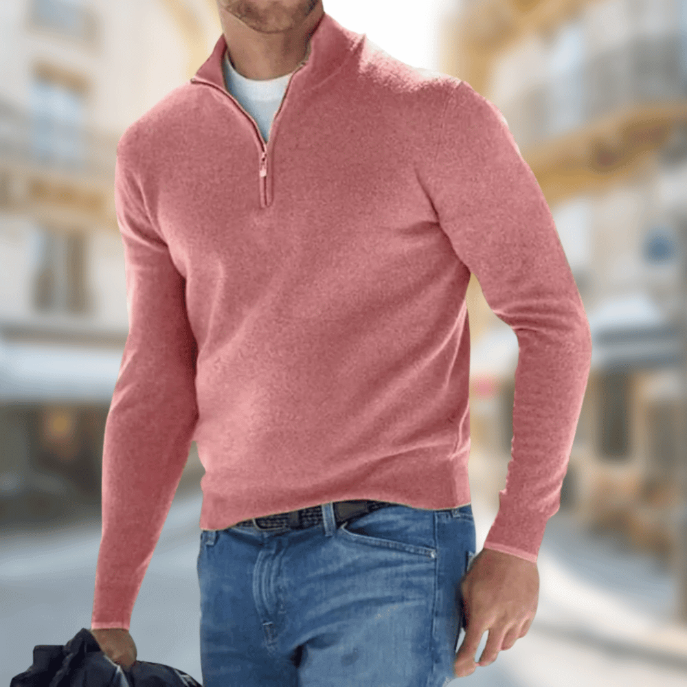 Mark | Half-Zip Trui | Casual Comfort | Zachte Wolmix