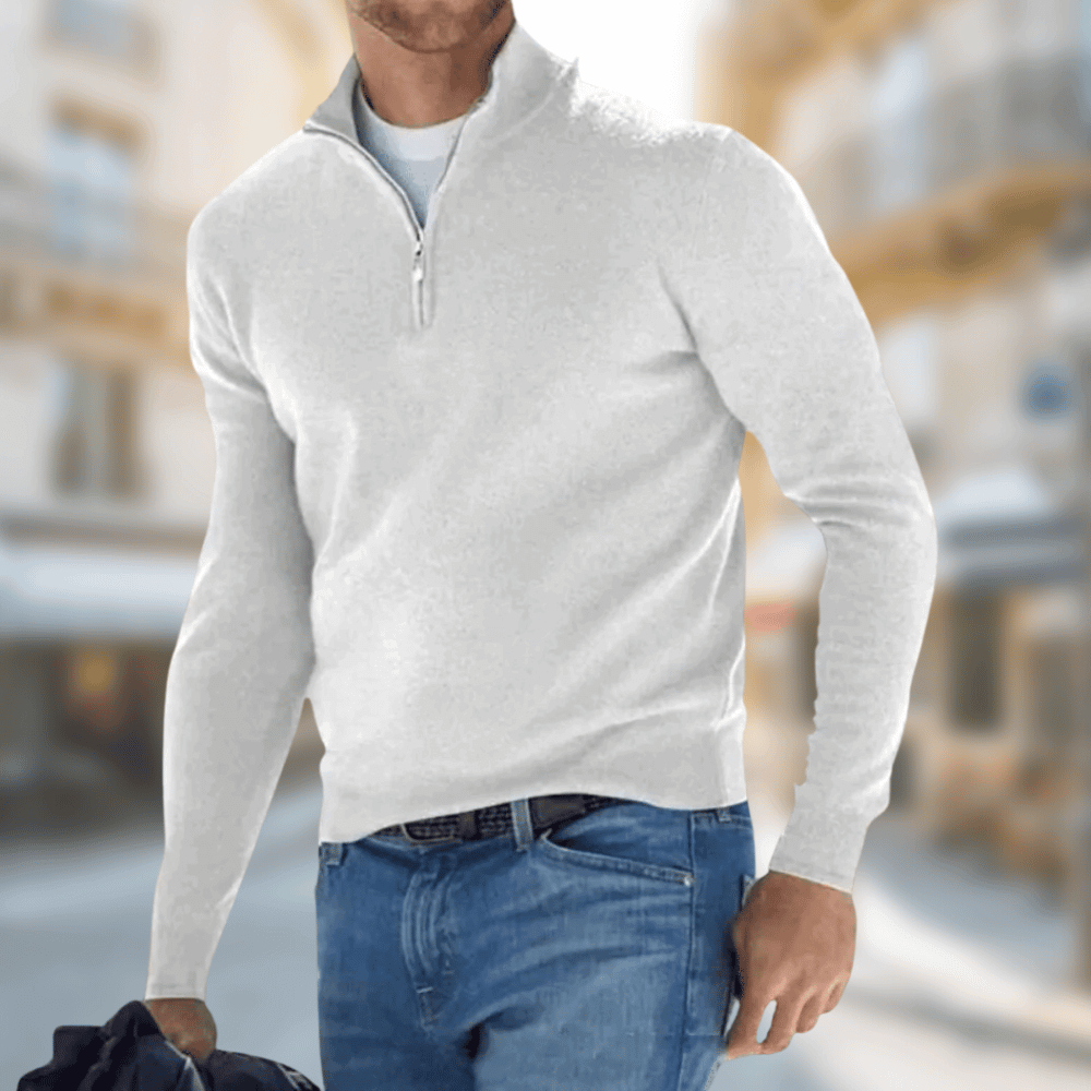 Mark | Half-Zip Trui | Casual Comfort | Zachte Wolmix