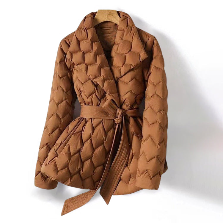 Women’s Belted Puffer Jacket | Quilted