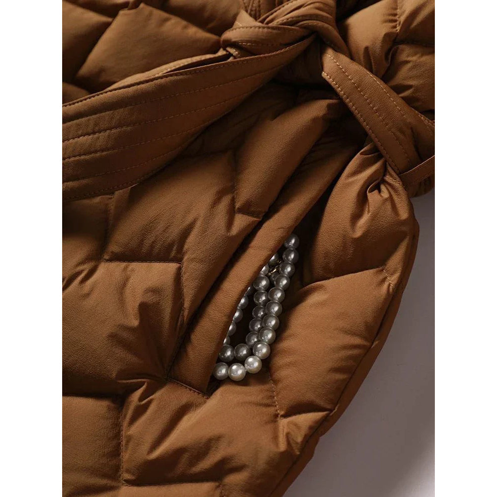 Women’s Belted Puffer Jacket | Quilted