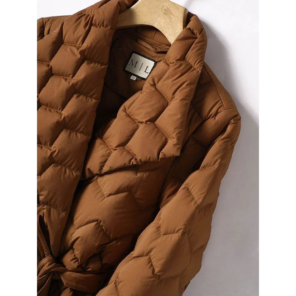 Women’s Belted Puffer Jacket | Quilted