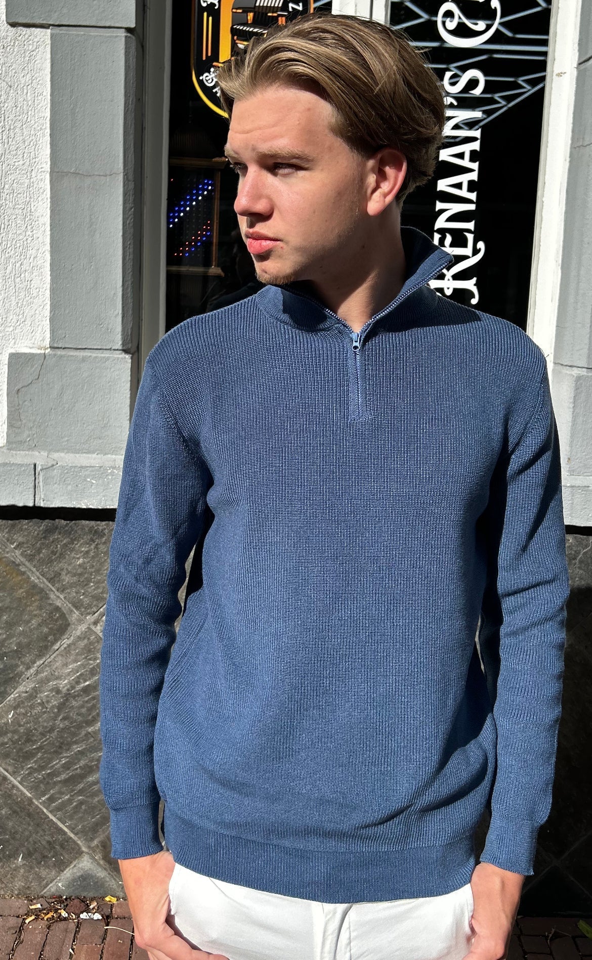 NIELS - Warme Trui met Half Zip voor Mannen