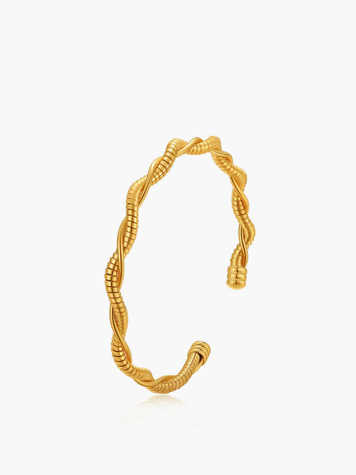 Nurozis | Gold Plated Twisted Open Bangle