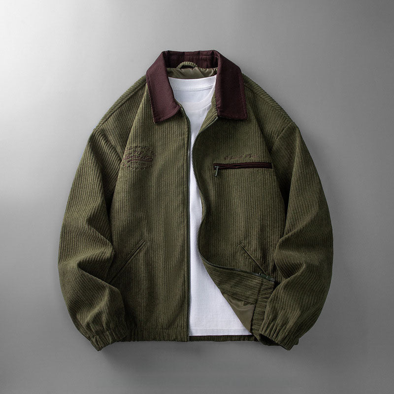Nurozis | Corduroy Contrast Collar Jacket