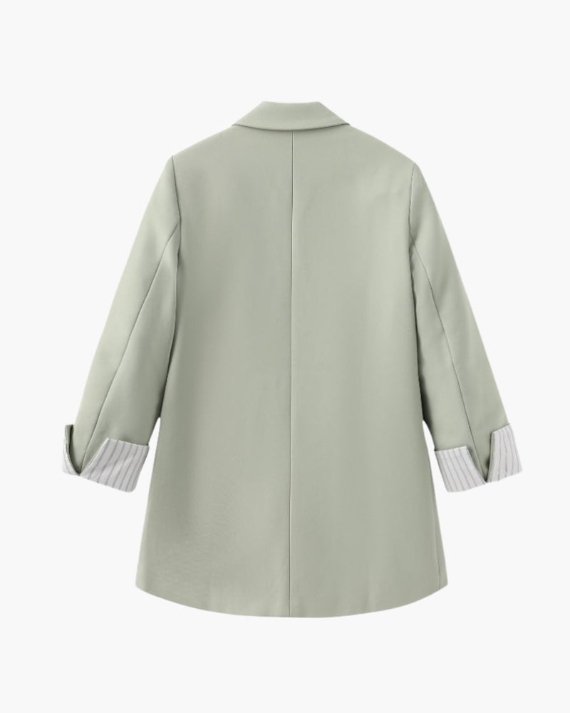 Nurozis | Women's Olive Double-Breasted Blazer