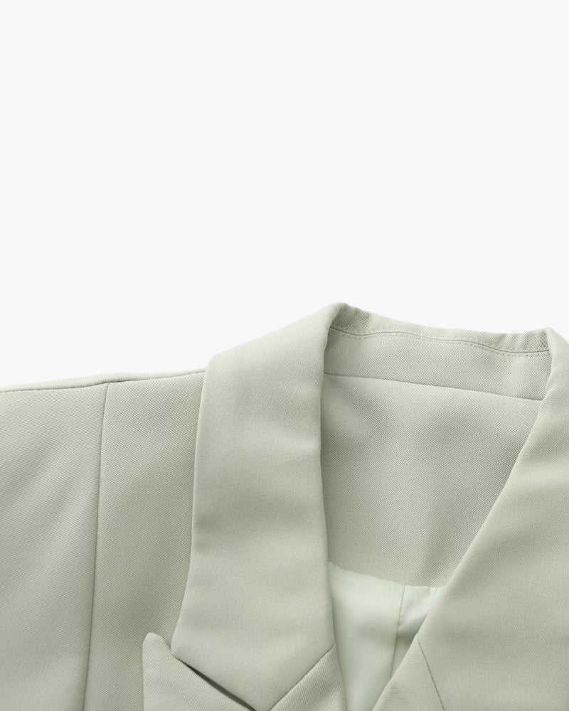 Nurozis | Women's Olive Double-Breasted Blazer