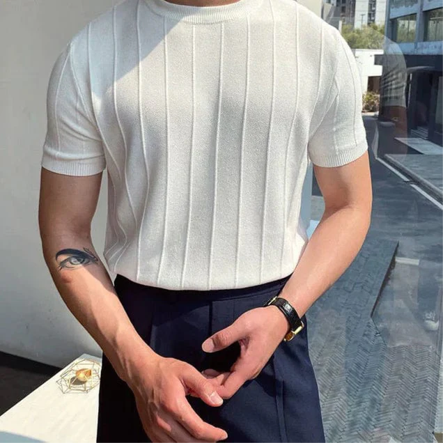Nurozis | Ribbed Knit T-Shirt