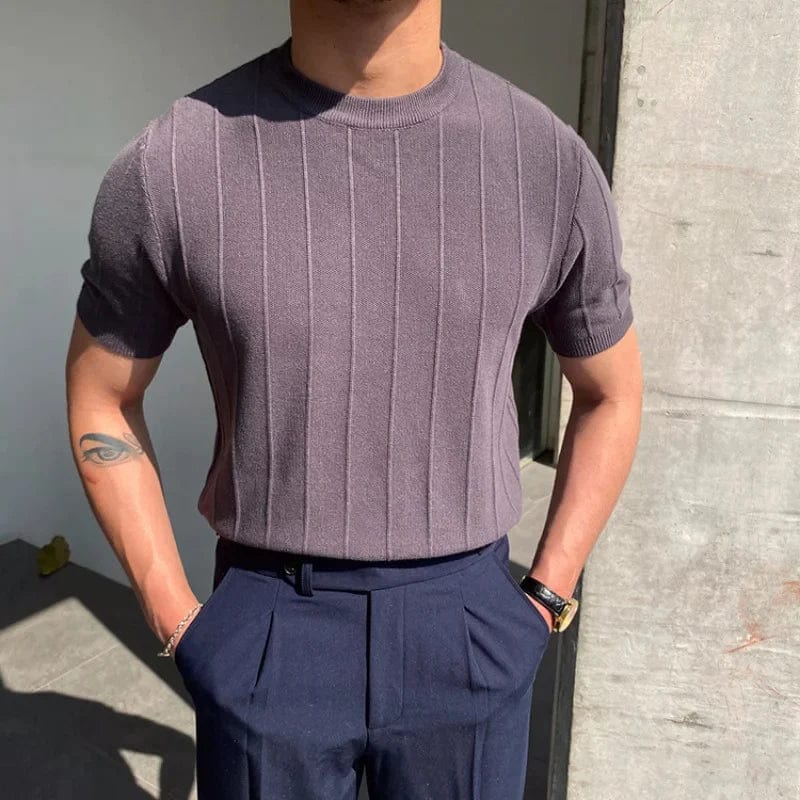 Nurozis | Ribbed Knit T-Shirt