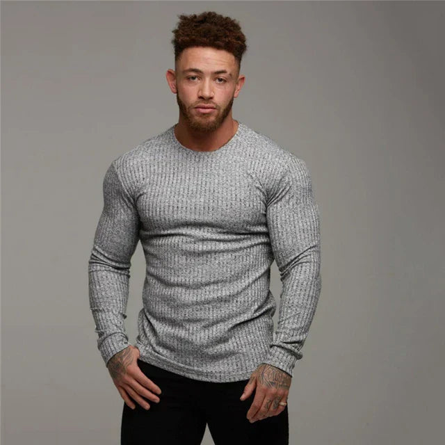 Men’s Slim Fit Sweater | Stretch Cotton Blend | Smart & Athletic Style