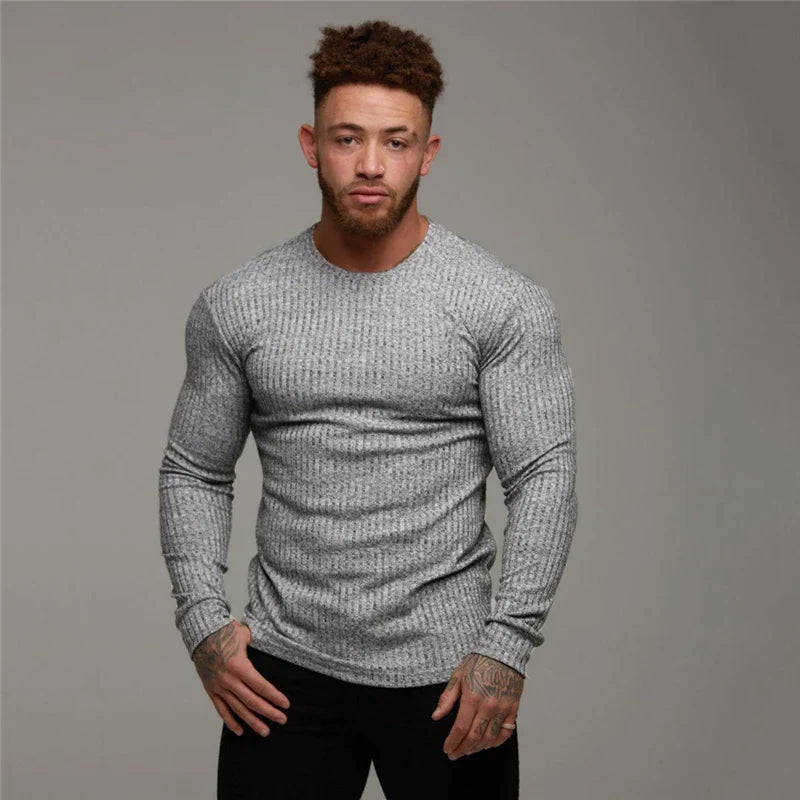 Men’s Slim Fit Sweater | Stretch Cotton Blend | Smart & Athletic Style