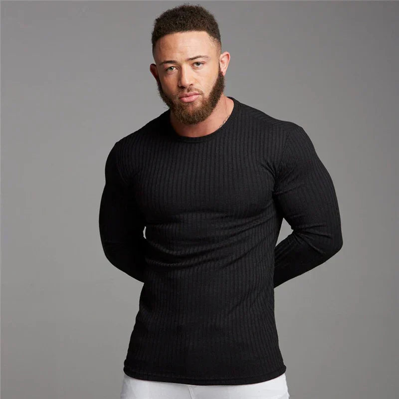 Men’s Slim Fit Sweater | Stretch Cotton Blend | Smart & Athletic Style