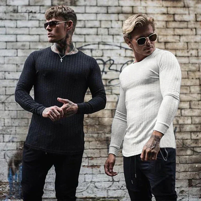 Men’s Slim Fit Sweater | Stretch Cotton Blend | Smart & Athletic Style