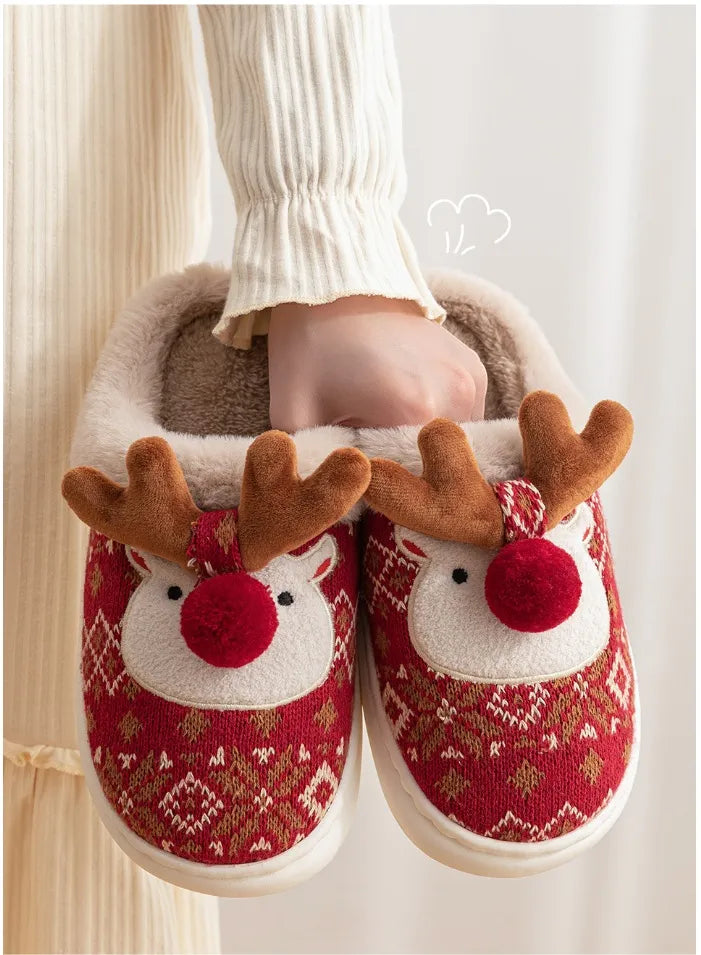 Women’s Winter Slip-On Slippers | Festive