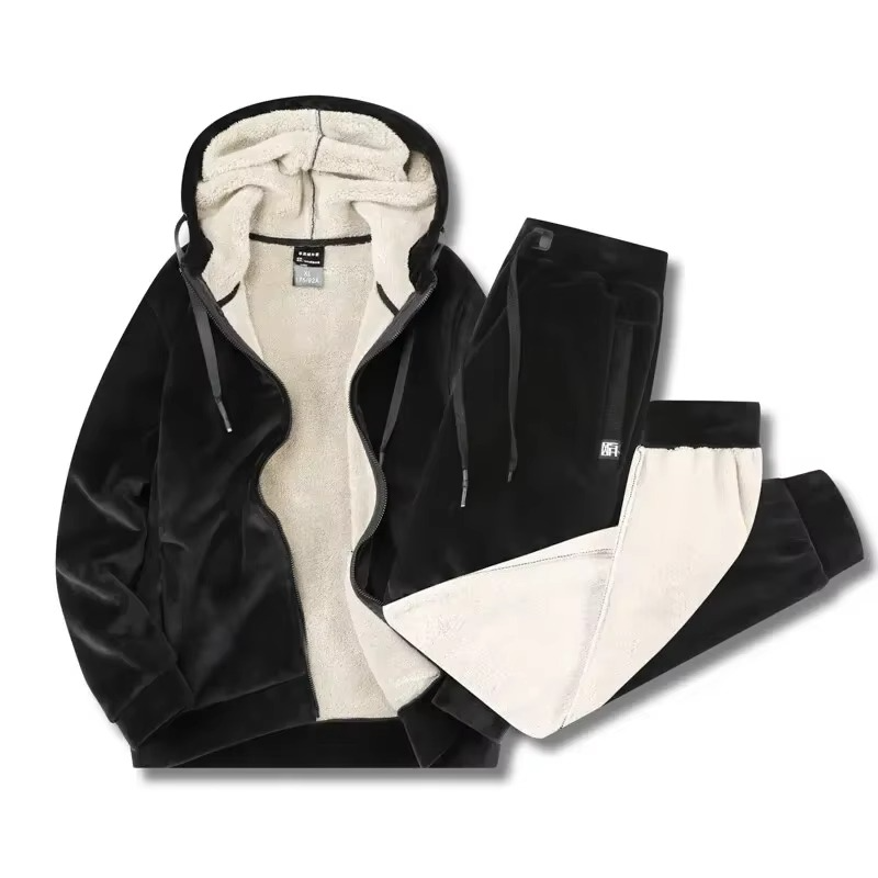 Men’s Fleece-Lined Hoodie Set | Warm