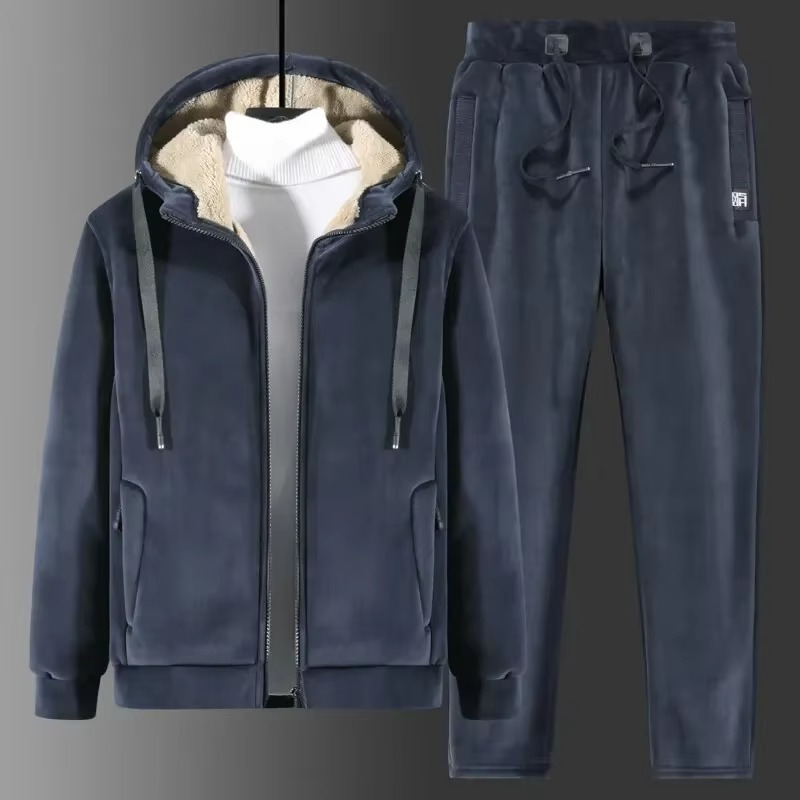 Men’s Fleece-Lined Hoodie Set | Warm