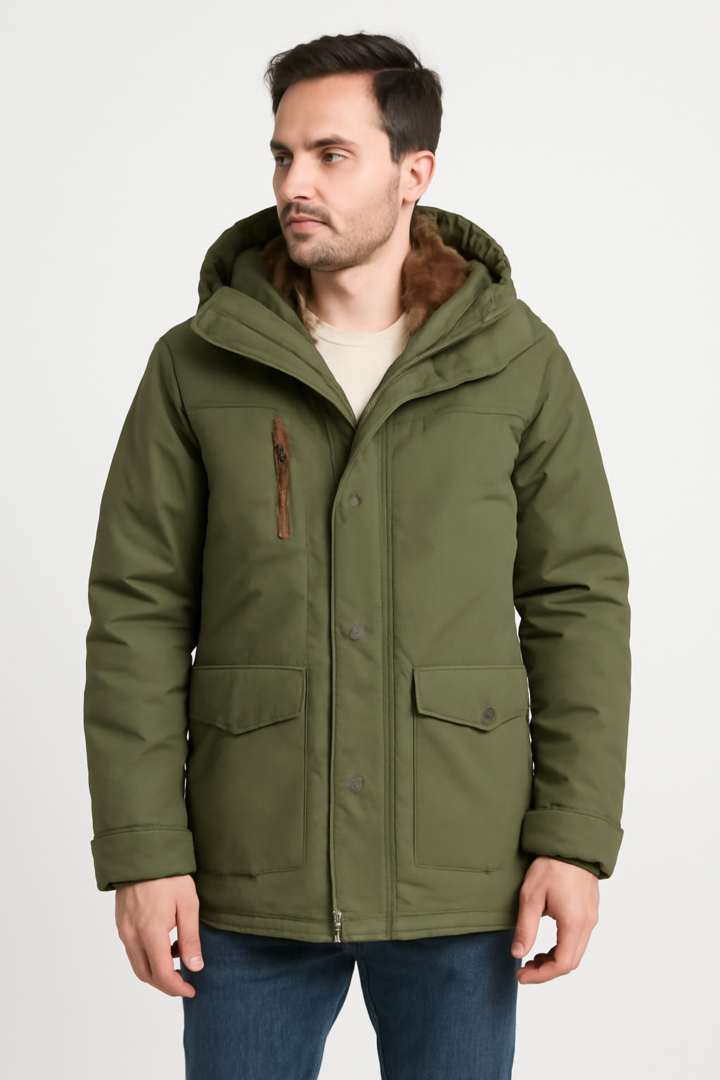 Men's Hooded Parka Jacket | Warm