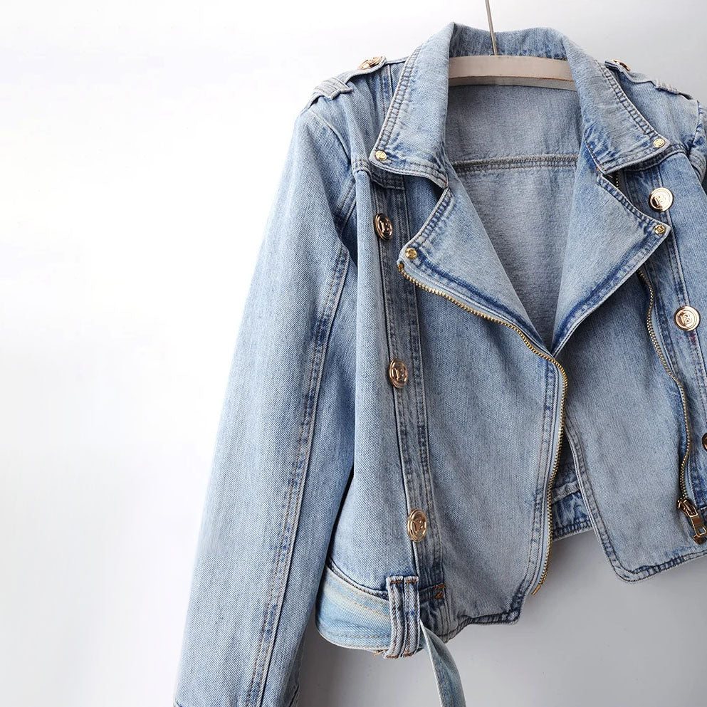 Women’s Collar Denim Jacket | Casual