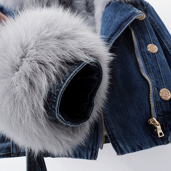 Women’s Faux Fur Collar Denim Jacket | Winter