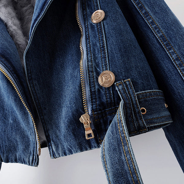 Women’s Faux Fur Collar Denim Jacket | Winter
